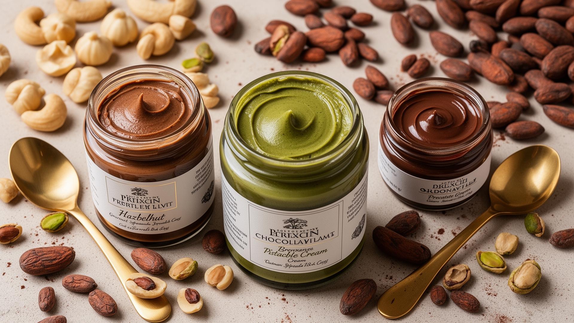 Cremas untables gourmet: avellana, pistacho y chocolate